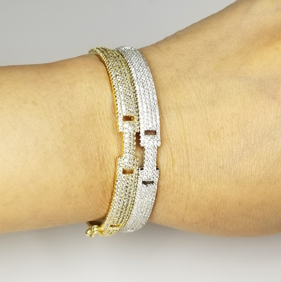 NEW Bling Micro Pave CZ all around Bracelet - Picture 10 of 14